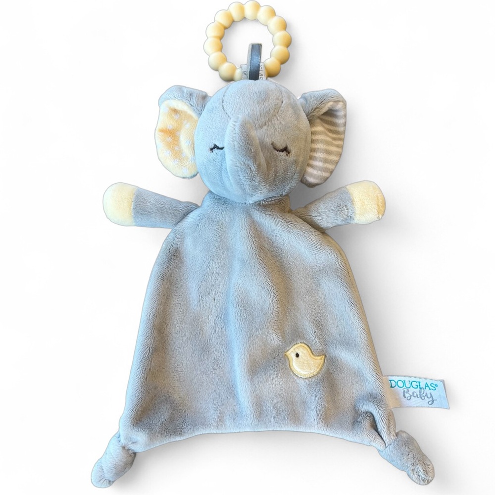 Douglas Baby Joey Grey Elephant Lovey‎ Teether in Gray and Cream
